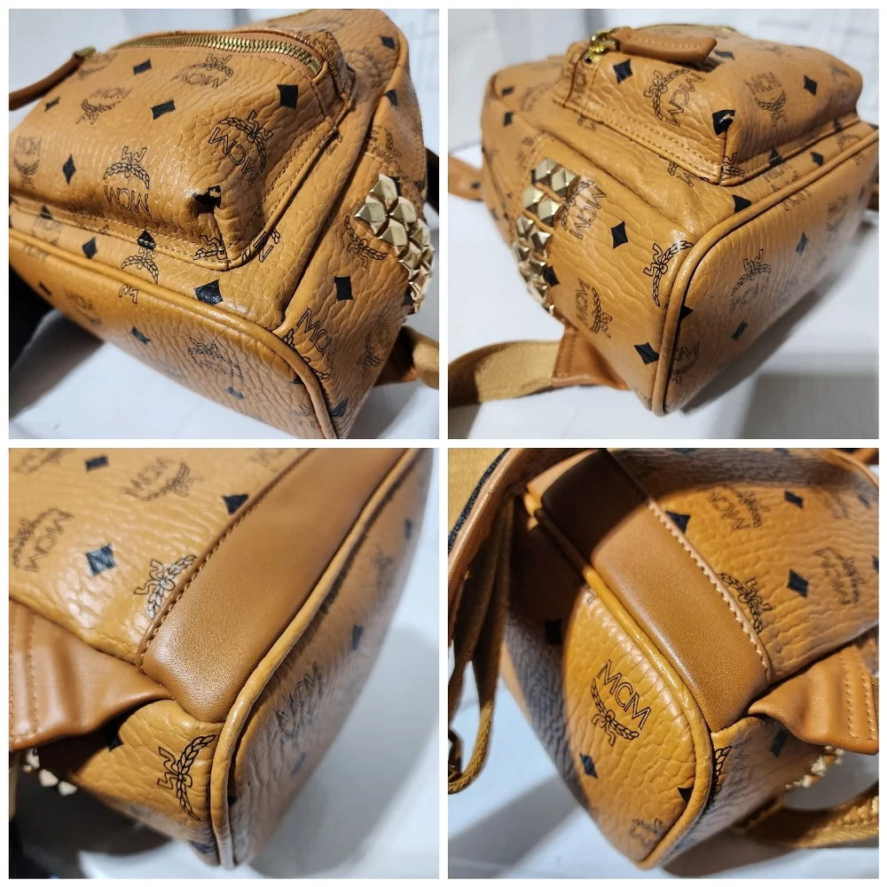 MCM Stark Side Studs Medium Backpack Brown - Picture 10 of 13